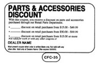 Parts and Accessories Discount