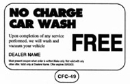 No Charge Car Wash