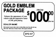 Gold Emblem Package